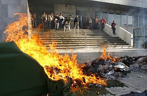 Los trabajadores del sector del metal en los astilleros vigueses contin�an sus movilizaciones. (Foto: EFE)